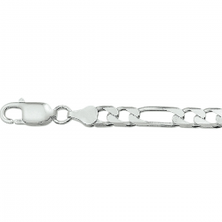 Zilveren collier met figaro schakel. De schakelbreedte is 6.0mm. lengte 50cm - 10758