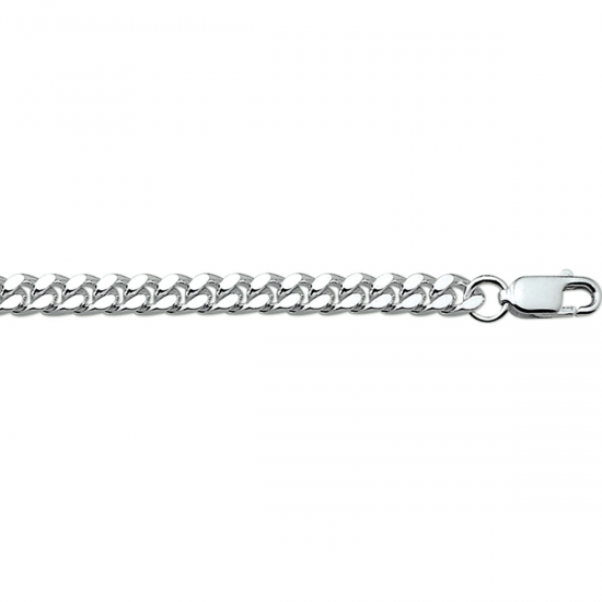 Zilveren collier met geslepen gourmette schakel. De schakelbreedte is 4.8mm. - 10787