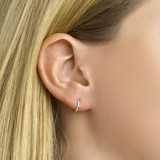 zilveren oorringen, ronde buis 1,3mm, diameter 9mm - 21553
