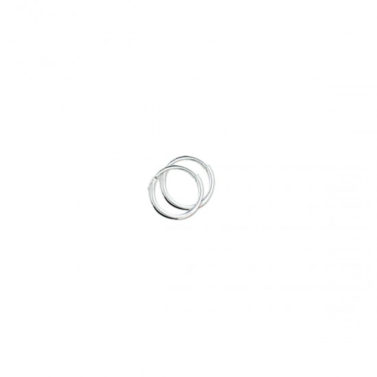 zilveren oorringen, ronde buis 1,3mm, diameter 9mm - 21553
