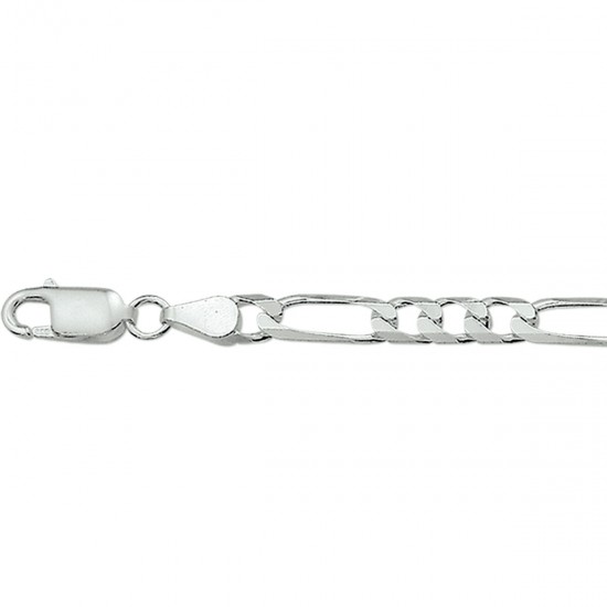 Zilveren collier figaro 50cm. - 22104