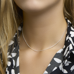 Zilveren collier gourmette 4-zijdes geslepen 1,4 mm - 21995
