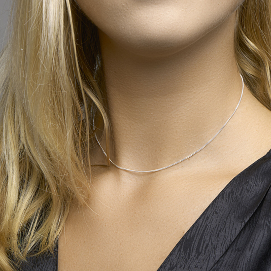 Zilveren gourmette collier, 4-zijdes geslepen 1,2 mm - 22353