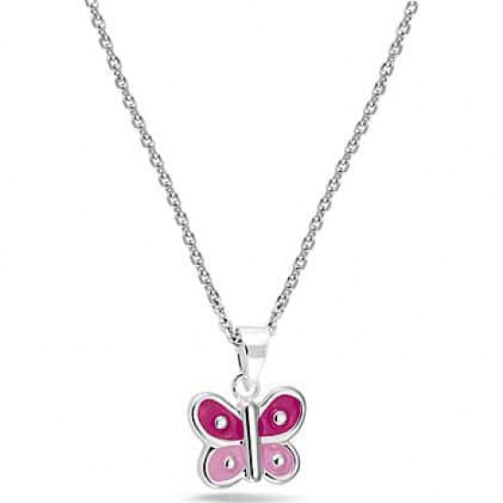 Bellini hanger met collier.  roze vlinder  . - 22365