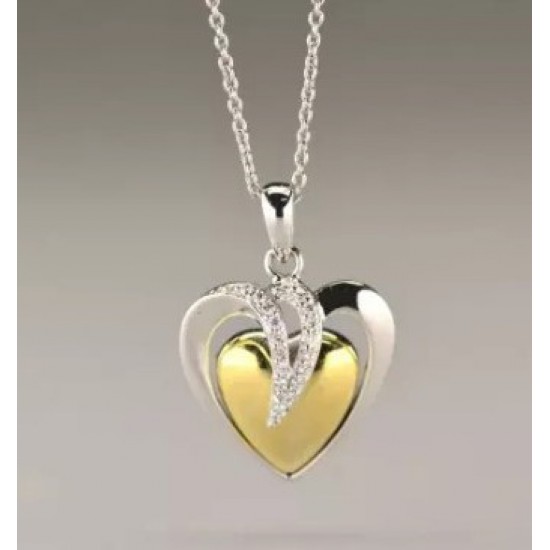 Zilveren hart bi color - 22475