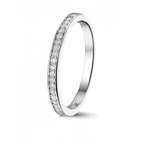 Silver side ring met zirkonia - 22481