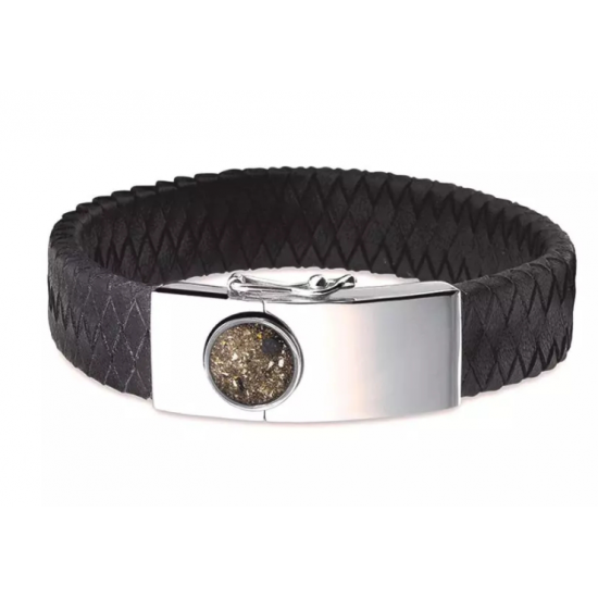 Leather Bracelet Silver Brown - 22498