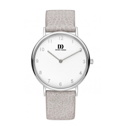 Danish Design Sydney Silver Grey Dames Horloge met lederen band. - 22802