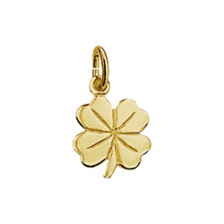 Geelgouden hanger met een klaver. - 21677