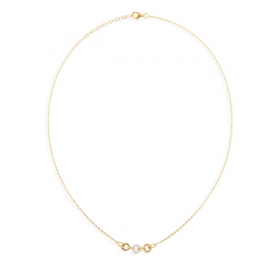 Collier14 karaat  met zirkonia. lengte 45cm - 23123