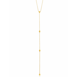 Gold plated modern Beaded Y Necklace - 23381