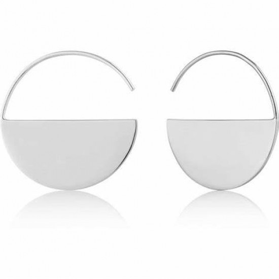 Zilveren geometry Hoop oorstekers - 23333