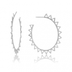 Zilveren Spike Hoop Ooringen - 23345