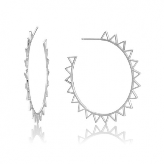 Zilveren Spike Hoop Ooringen - 23345