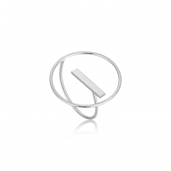 Zilveren Modern circle Adjustable Ring - 23402
