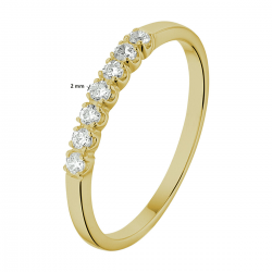 Geelgouden alliance ring met  5x zirkonia - 23524