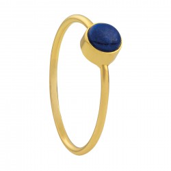 Geelgouden ring met ronde kleursteen peridot - 23718