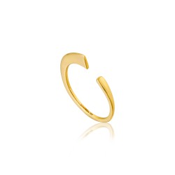 Gold plated Geometry Curved Adjustable ring - 23406