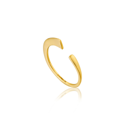 Gold plated Geometry Curved Adjustable ring - 23406