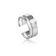 Glow wide Adjustable zilveren ring - 23636
