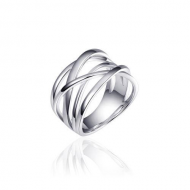 Gisser zilveren ring cross over 13mm - 23489