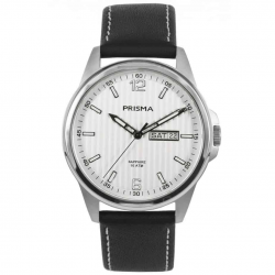 Prisma horloge Heren Edelstaal saffierglas 10 ATM - 23579