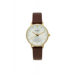 Olympic dames horloge doublÚ met leren  band - 23643