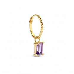 Jackie Medina Amethist Single Earring 585 geelgoud - 24936