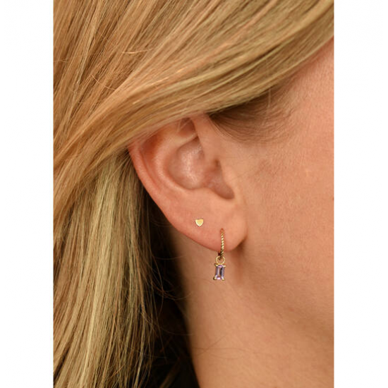 Jackie Medina Amethist Single Earring 585 geelgoud - 24936