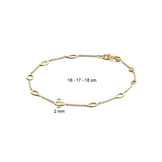 Jackie bahia Oval Bracelet 585 geelgoud - 24938