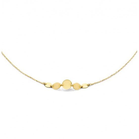 Jackie fez disc Necklace 585 geelgoud - 24940