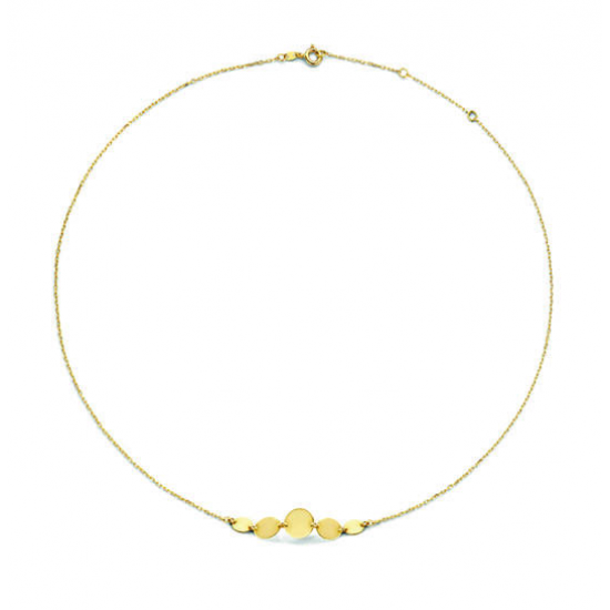 Jackie fez disc Necklace 585 geelgoud - 24940