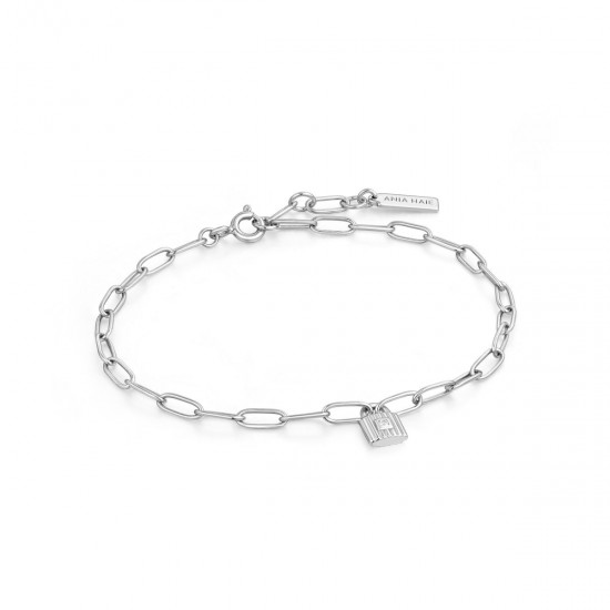 Silver Chunky Chain padlock bracelet M - 24950