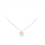 Zilveren collier Hartje Gold plated en Disc zilver - 24993