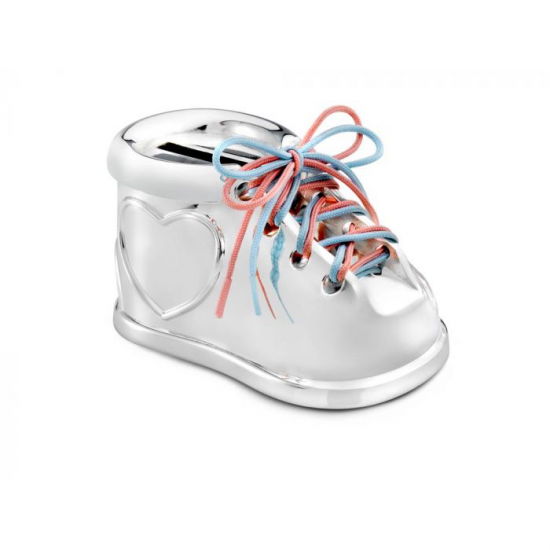 Verzilverde spaarpot Schoen - 21641