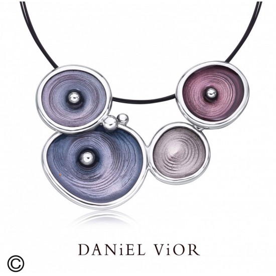 Daniel Vior zilveren hanger Drops Blauw email (Ag.925) - 24806
