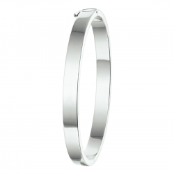 Zilveren bangle met scharnier - 25040