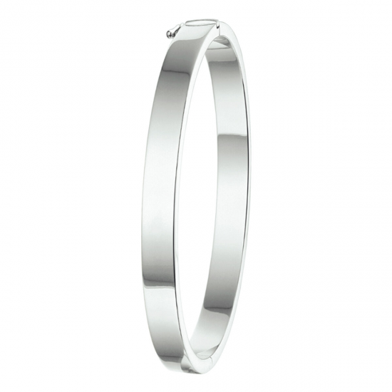 Zilveren bangle met scharnier - 25040