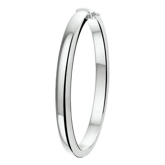 Zilveren bangle, scharnier, 6 mm bolle buis. Diameter 60mm - 25044