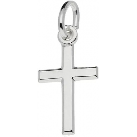 Kruisje glans 16x9mm zilver - 24393