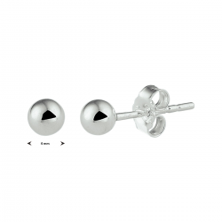 Zilv. oorst. bol 4mm. - 20667