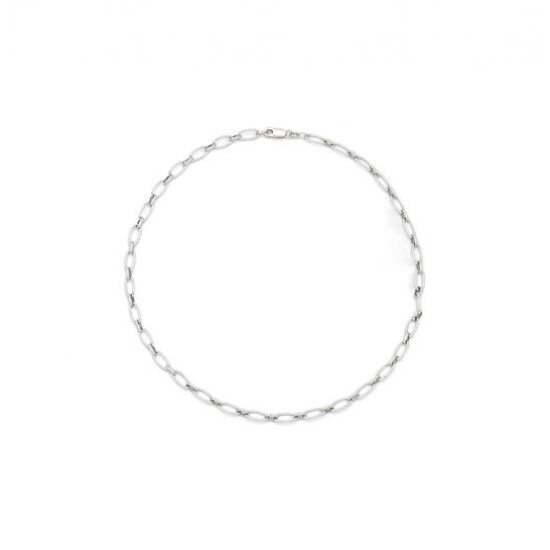 Zilveren schakel collier  close for ever. - 24790