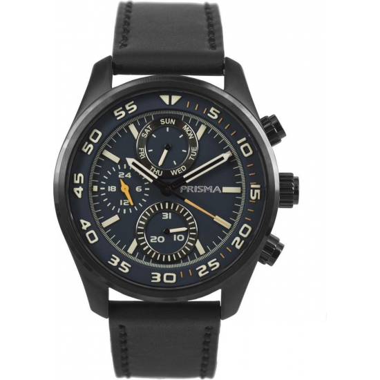 Prisma horloge Heren Multi-functie Edelstaal Blauw - 24860