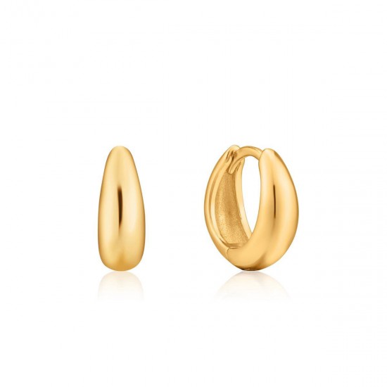 Luxe Huggie Hoop earrings S goud op zilver - 24960