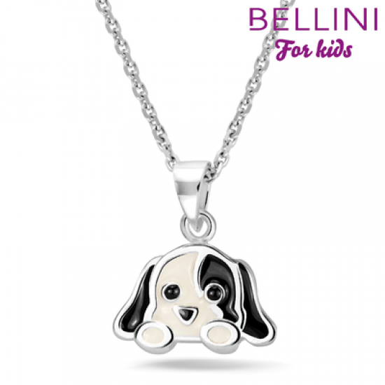Bellini zilveren hanger met hondje zw/wi - 25089