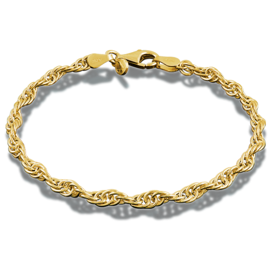 Goud op zilveren armband VZA57 20cm. - 24005