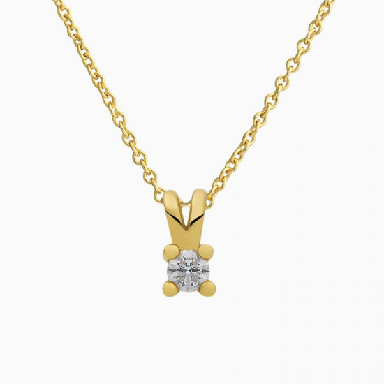 4 poots hanger bi color 14krt met 0,07 diamant briljant geslepen TW-VVS/VS - 25096