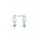 Silver Turquoise Link Stud Ear S - 25131