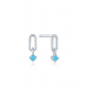 Silver Turquoise Link Stud Ear S - 25131