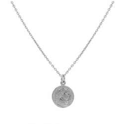 Collier met Muntje zilver,925 - 25227